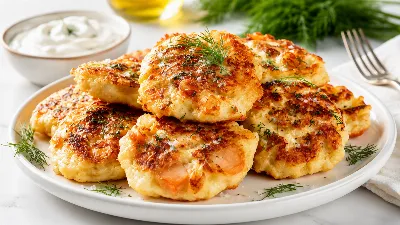 Банка горбуши, яйцо и мука — сочные, пышные оладьи за 15 минут: вкуснее и сытнее котлет