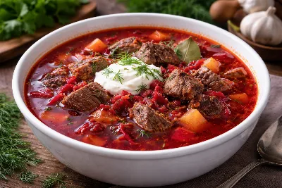 Когда хочется борща, но лень идти за капустой в магазин, то рецепт вкусного горячего свекольника всегда выручит