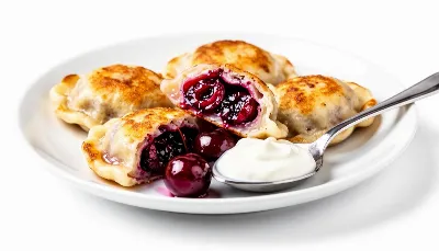 Жареные вареники с вишней — ностальгия с новым вкусом: золотистая корочка, сливочный сметанный соус и грандиозный вкус покорят всю семью