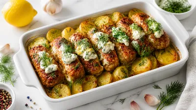 Котлеты больше не жарю: запекаю картошку с фаршем под сметанным соусом — сытно, сочно, без стояния у плиты