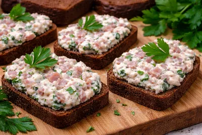 Нежная, тающая, с ярким вкусом: намазка как из ресторана, но из простых продуктов — идеальная закуска за 10 минут