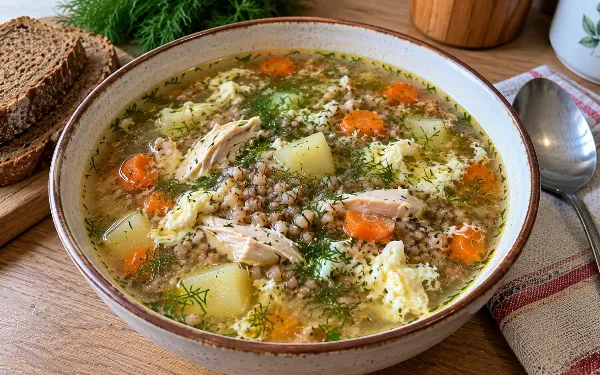 Тот самый вкус из детства: варим сытный гречневый суп с нежными яичными хлопьями