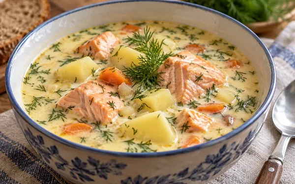 Беру самую дешевую горбушу и вместо нудных мясных супов готовлю сливочную уху по-фински: вкуснее ресторанной