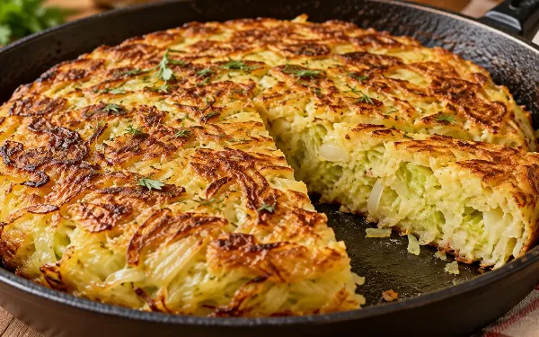 Готовится проще омлета, а на вкус — пирог: сытная капустная лепешка — 10 минут под крышкой и можно пить чай