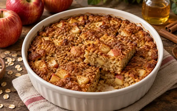 Забудьте о скучной каше: овсянка с яблоками и корицей из духовки — как пирог