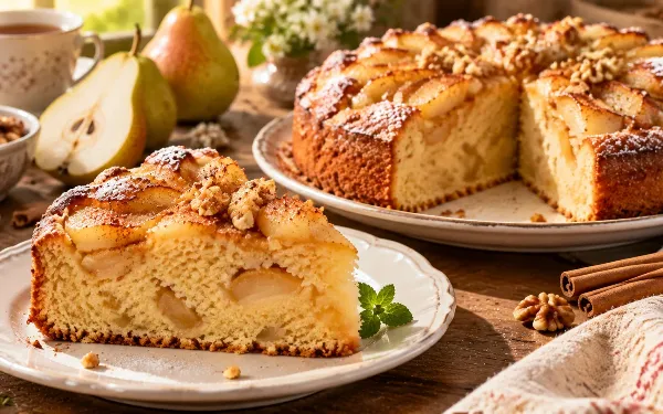 Шарлотку с яблоками больше не пеку: готовлю сочный грушевый пирог с корицей — тесто как пух, аромат на весь дом