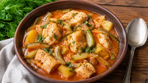 Аромат, который зовёт к столу: рыбное азу получается пряным, сочным и таким притягательным, что даже те, кто не любит рыбу, съедят целиком