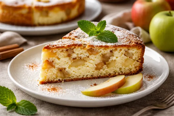Яблочная шарлотка на новый лад: с творогом. Нежнее обычной, полезнее и вкуснее — попробуйте приготовить и убедитесь сами