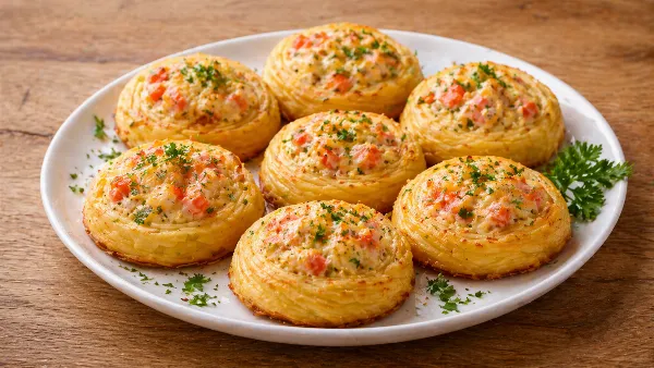 Закуска как в ресторане, а продукты простые: гнёзда из картошки с крабовыми палочками — быстро и вкусно