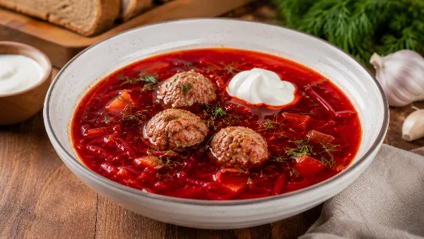 Настоящий красный борщ с мясными фрикадельками: секрет насыщенного цвета и богатого вкуса в одном рецепте