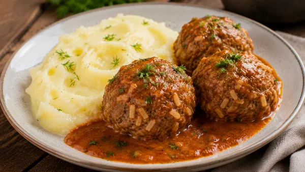 Когда котлеты надоели, готовлю мясные ёжики с подливкой. Сочные, нежные и рис «иголками» наружу — родные в восторге