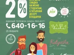 Татьянин день и день студента в ресторанах Ginza Project