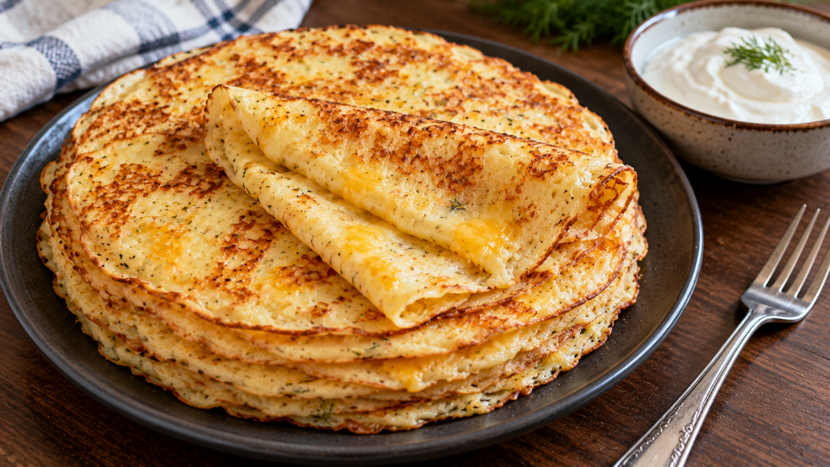 Простой и надежный способ вкусно накормить всю семью в выходные: рецепт самых сырных блинчиков со сметаной