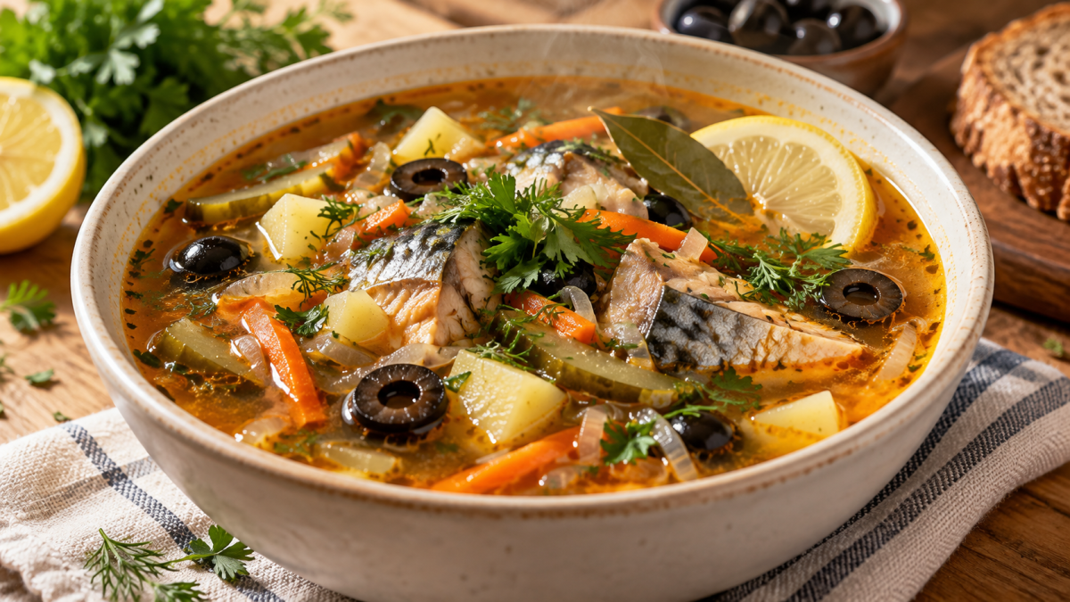 Вкус дорогого ресторана из обычной скумбрии: секрет наваристой солянки — идеальный обед для всей семьи за 40 минут