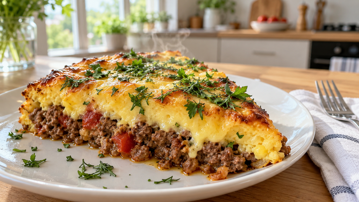 Когда обычная яичница кажется слишком легкой: рецепт плотного мясного омлета под сырной коркой