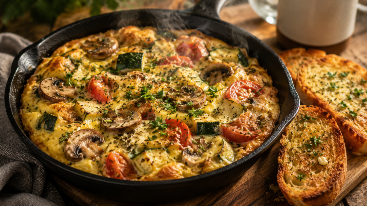 Овощной омлет с грибами: как быстро и вкусно накормить семью полезным утренним блюдом