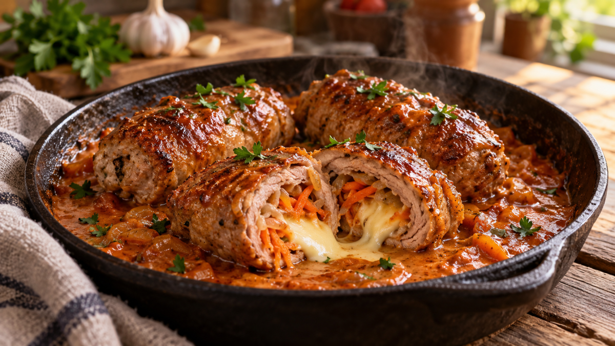 Мало кто так крутит свинину, а у меня отбоя нет: готовлю мясные рулетики в томатном соусе — по фирменному рецепту
