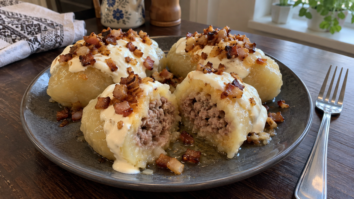 Картофель, мясной фарш и двадцать минут на варку — делаю мегасытные цеппелины с мясной начинкой: семья съедает за раз