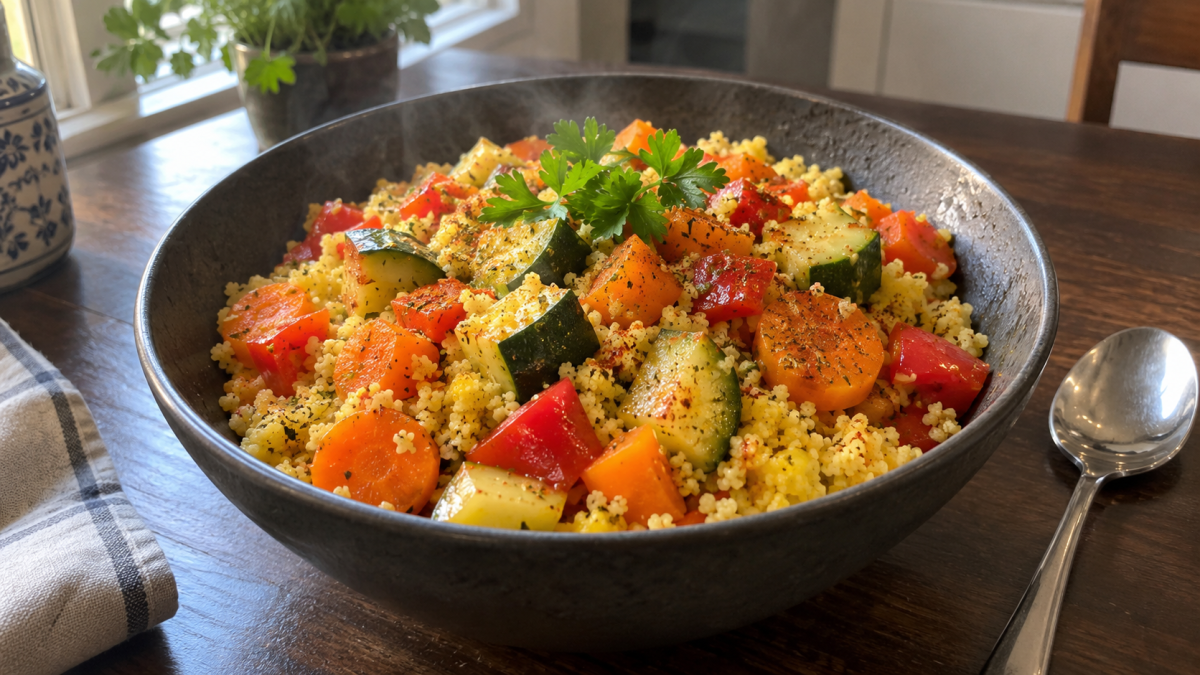 Вкуснее обычных крупяных похлебок: засыпаю кускус к сочным кабачкам и не перемешиваю — легкое марокканское блюдо