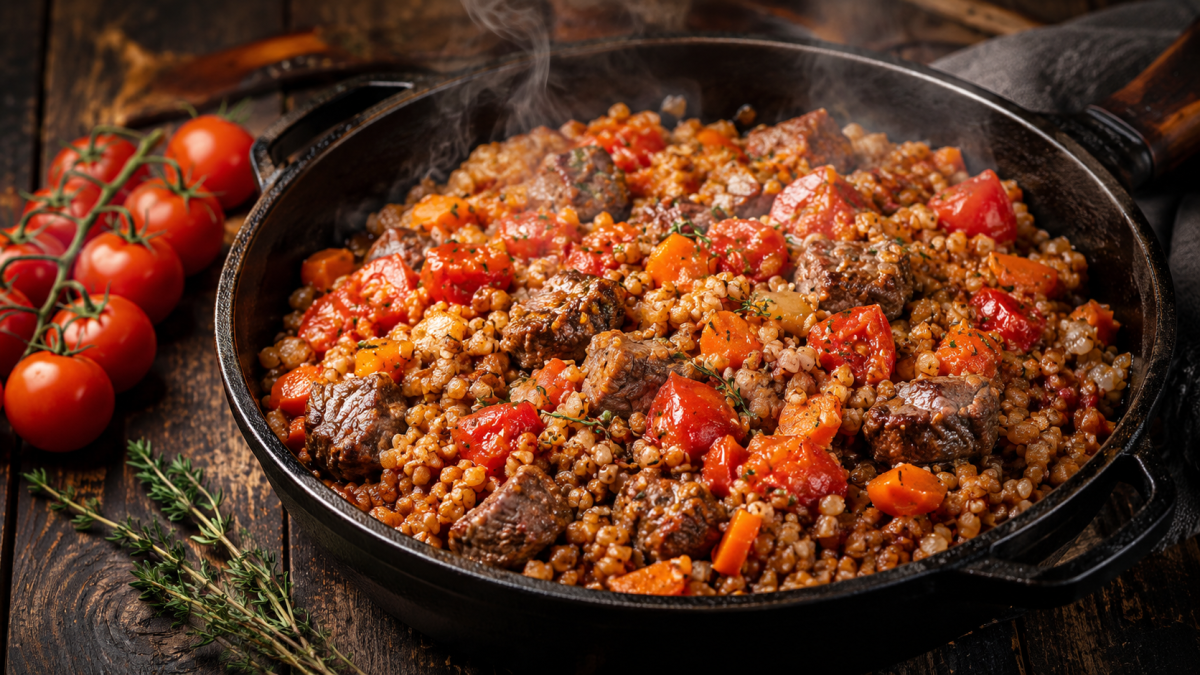 Сытный обед за 25 минут: как готовится классическая гречка с мясом и помидорами на сковороде